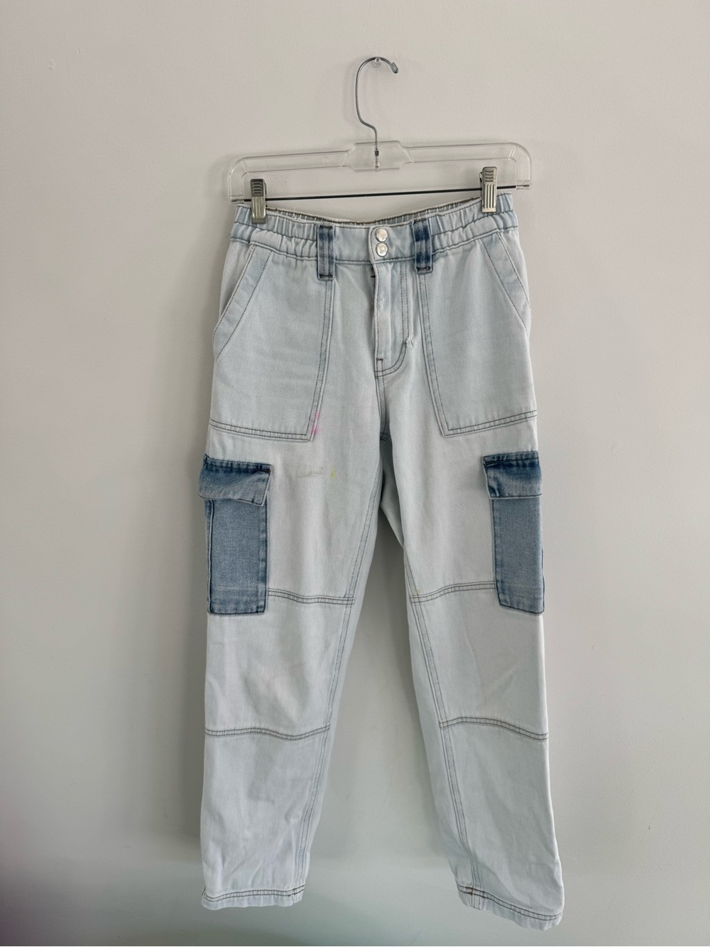 PAC Sun 2 tone patch Light Wash Cargo Jeans - Women